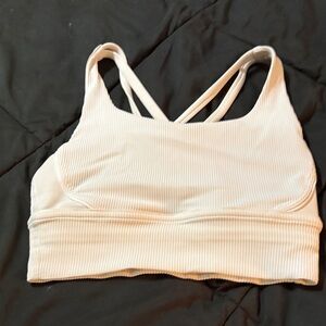 Lululemon Athletica White Ribbed Sports Bra
